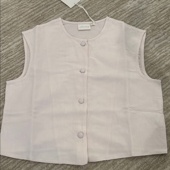Julia Amory Blair Linen Top Shell Pink - Picture 3 of 3